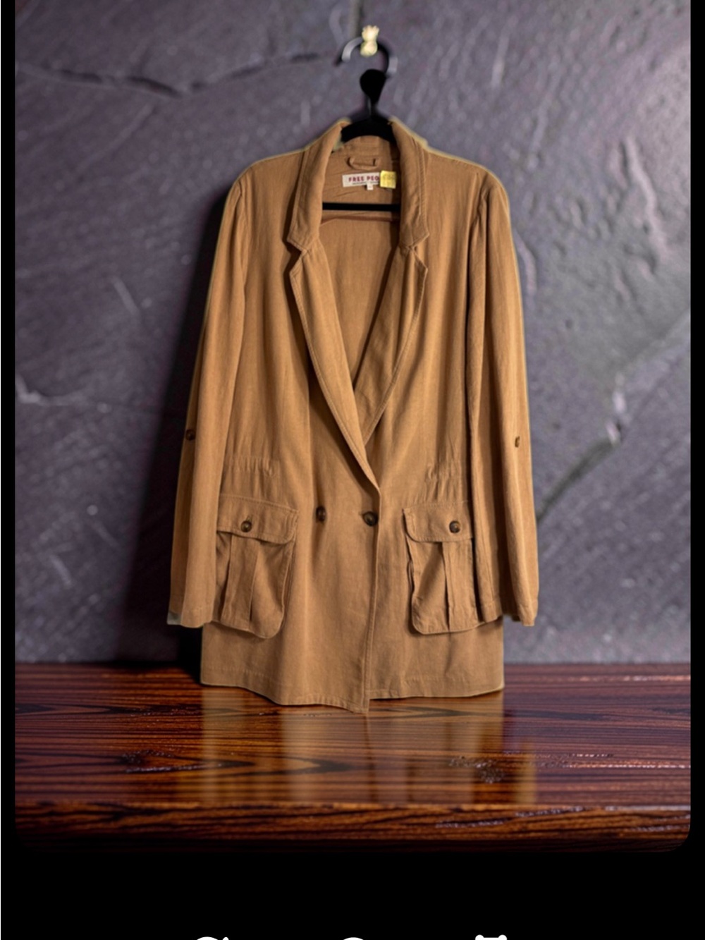 Free People Camel Brown Lightweight Blazer Jacket